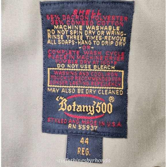 Botany 500 Trench Coat /‎ Overcoat Men's 44 Reg Beige/Tan Vintage Winter Rain - Picture 6 of 9